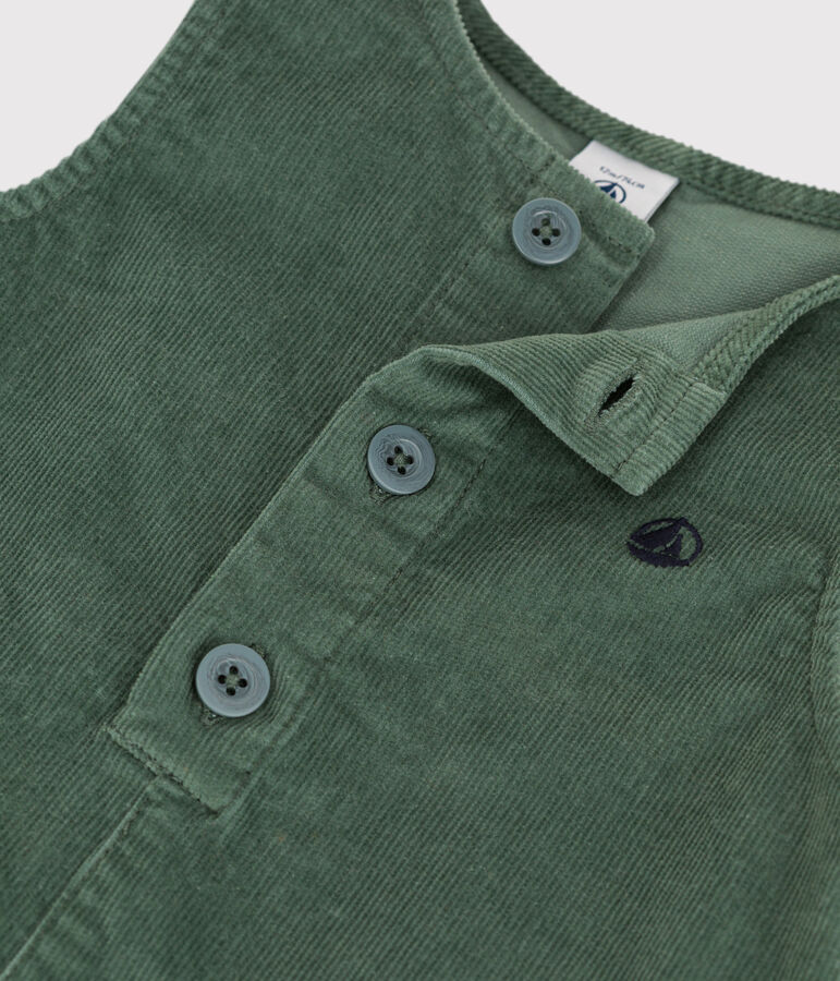 Tutina lunga in velluto a costine verde VALLEE