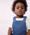 Salopette corta bebè in denim leggero blu DENIM CLAIR