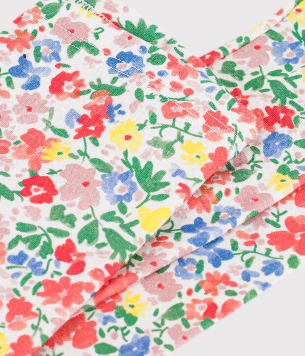 Leggings in cotone a fiori bambina bianco/multicolore