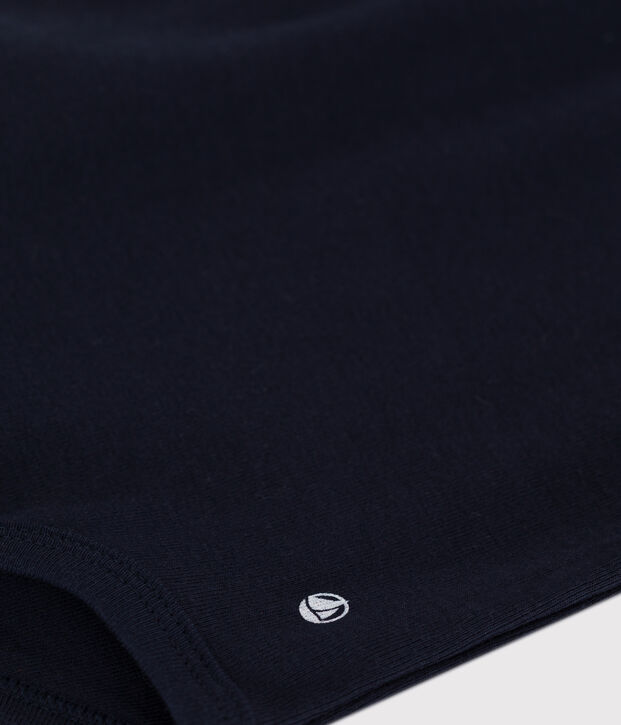 Body con colletto a polo in cotone tinta unita neonata blu/blu