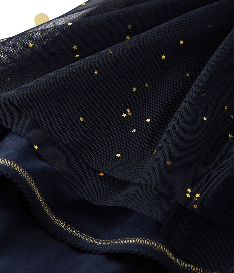 Abito bambina a maniche lunghe effetto 2-in-1 Petit bateau x Marie-Agn&egrave;s Gillot blu/bianco