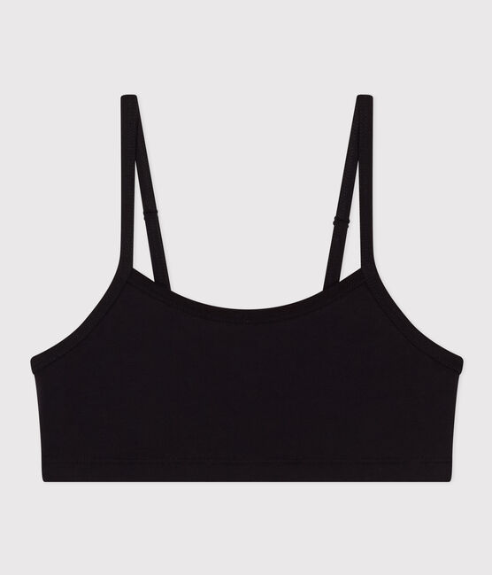 Brassière donna in cotone elastam tinta unita nero BLACK