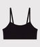 Brassière donna in cotone elastam tinta unita nero BLACK