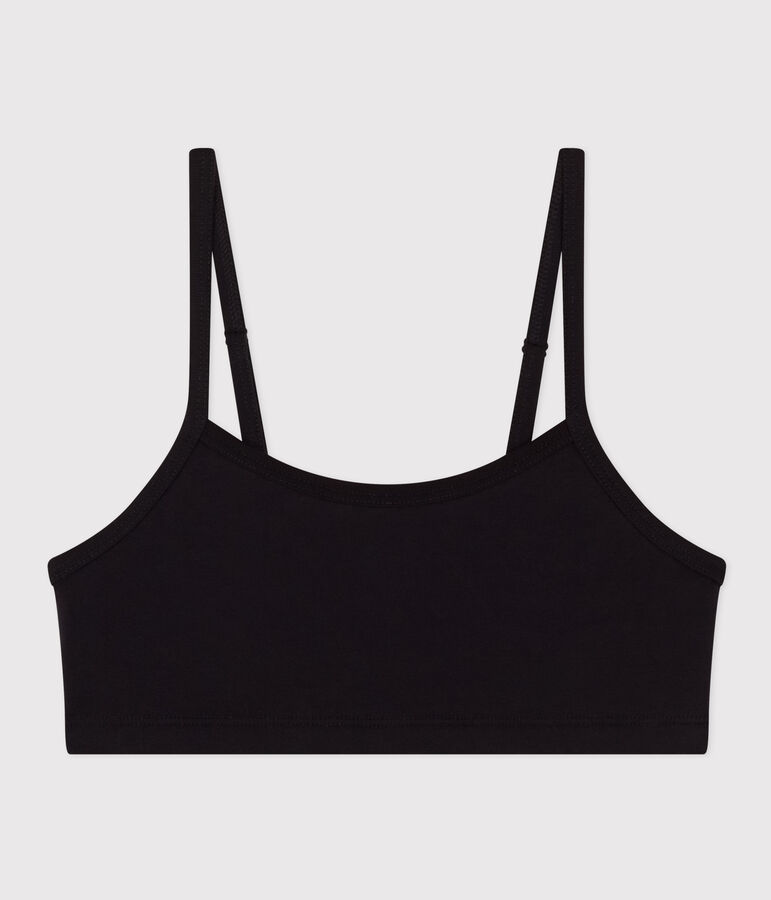 Brassi&egrave;re donna in cotone elastam tinta unita nero