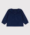 Blusa manica lunga bebè in velluto finissimo BLEU FONCE