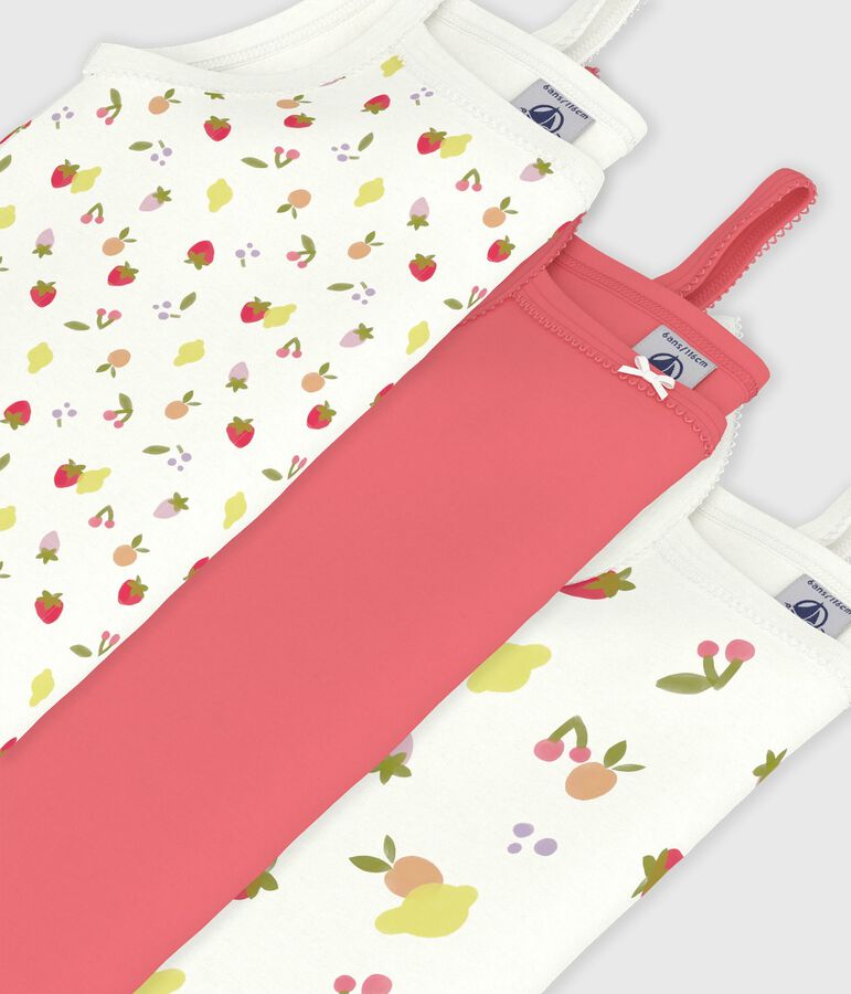 Set di canotte bambina in cotone con frutti stampati multicolore