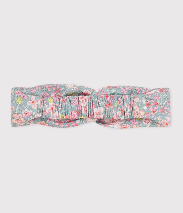 Fascia in popeline con stampa a fiori neonata blu/multicolore