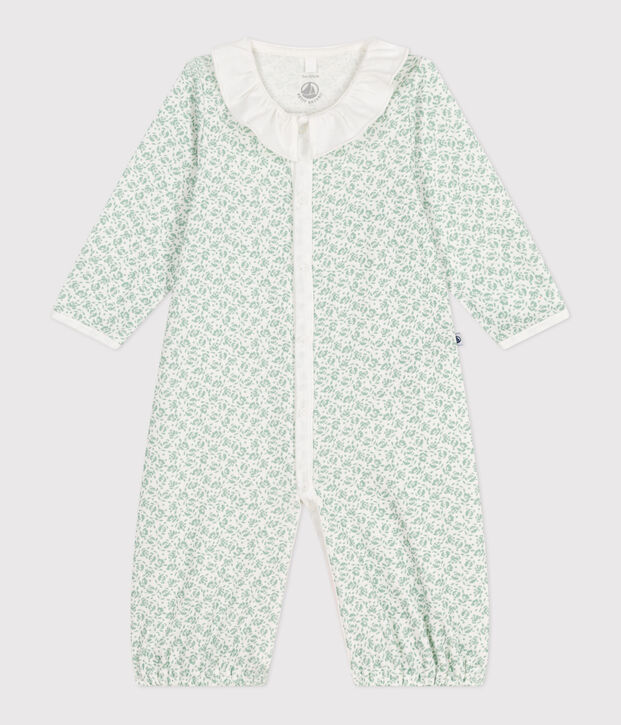 Sacco nanna in cotone con colletto a fiori neonato bianco/multicolore