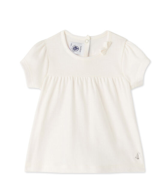 T-shirt per bebè femmina bianco MARSHMALLOW