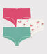 Confezione di 3 shorty in cotone con frutti stampati bambino