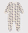 Pigiama in ciniglia con balene marine beige MONTELIMAR/blu MEDIEVAL