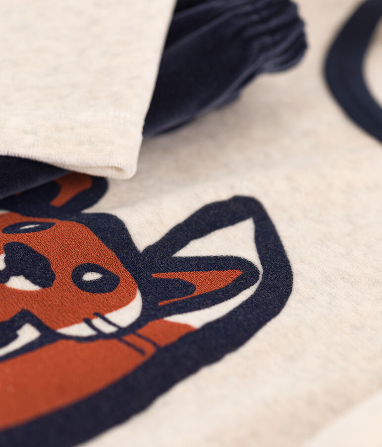 Pigiama volpe per bimbo/bimba in ciniglia blu/multicolore