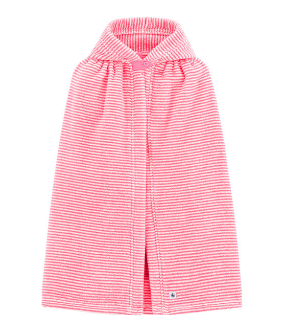 Accappatoio bebé rigato rosa PETAL/bianco LAIT