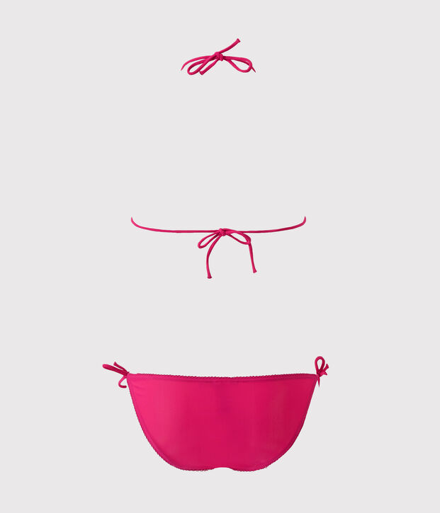 Costume da bagno 2 pezzi tinta unita rosa