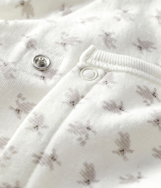 Tutina pigiama coniglio bebè in tubique bianco MARSHMALLOW/bianco MULTICO