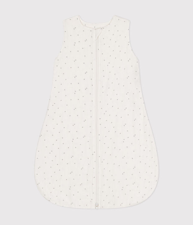 Sacco nanna neonato in cotone con stampa TOG 1 bianco/grigio