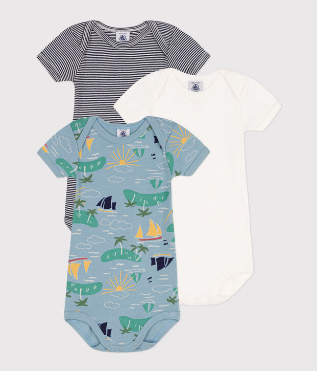 Confezione da 3 body a maniche corte esploratori in cotone multicolore