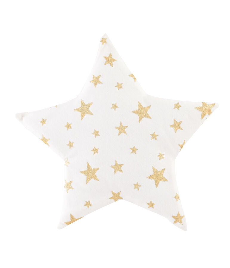 Cuscino a costine beb&egrave; bianco/giallo