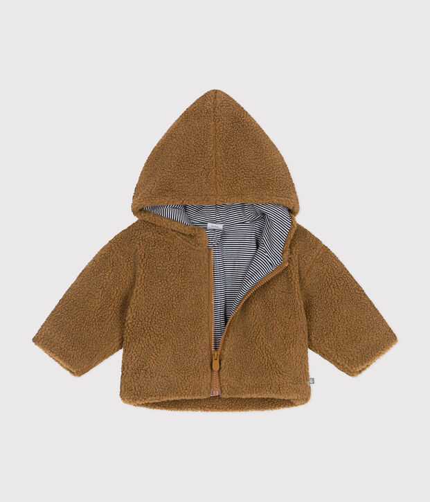 Giacca con cappuccio in sherpa neonato marrone