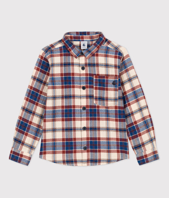 Camicia bambino in flanella a quadri bianco AVALANCHE/ MULTICO