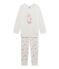 Pigiama per bambina in spugna bianco LAIT/rosa VIENNE/ MULTICO