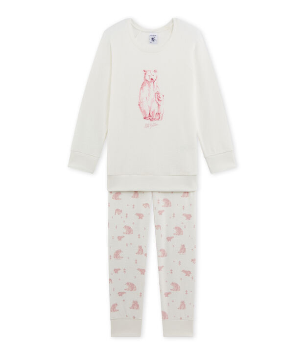 Pigiama per bambina in spugna bianco/rosa/multicolore