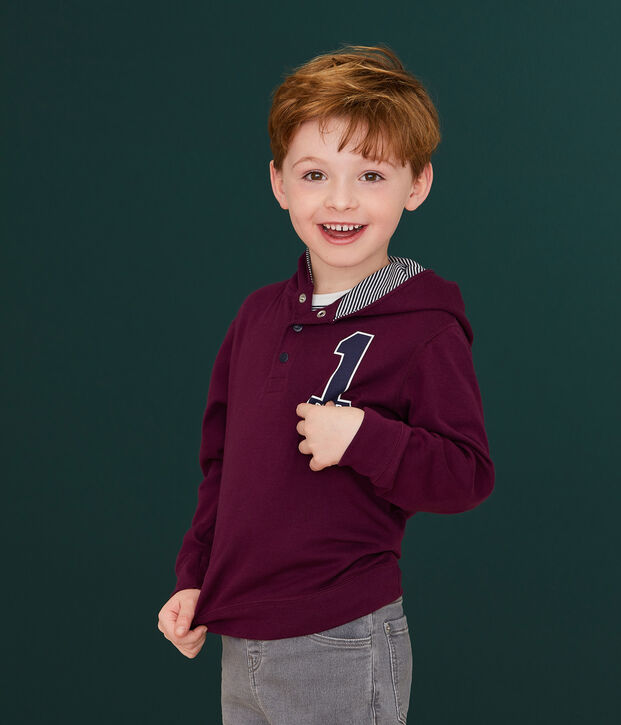 T-shirt con cappuccio bambino viola