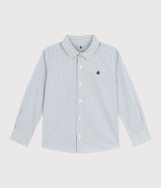 Camicia in cotone a righe bambino verde MILK/ GOBELIN
