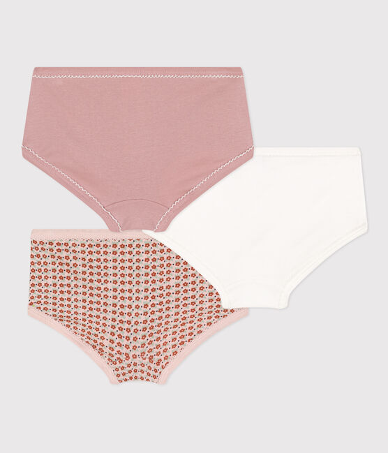 Confezione da 3 slip in cotone bambina motivo fiore variante 1
