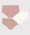 Confezione da 3 slip in cotone bambina motivo fiore variante 1