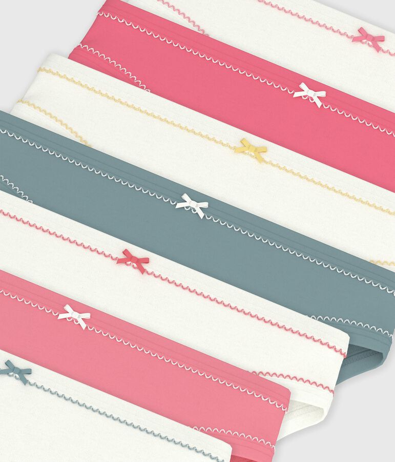 Set di slip in cotone a tinta unita bambina multicolore