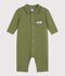 Tutina lunga in cotone tinta unita neonato OLIVINE