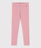 Leggings in cotone tinta unita bambino rosa CHARME
