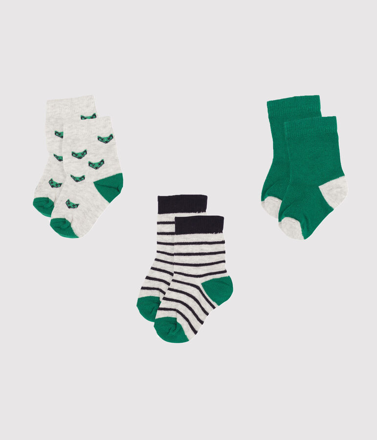 Confezione da 3 paia di calzini beb&egrave; maschio grigio