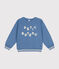 Maglia in tessuto felpato bambina/bambino blu BEACH