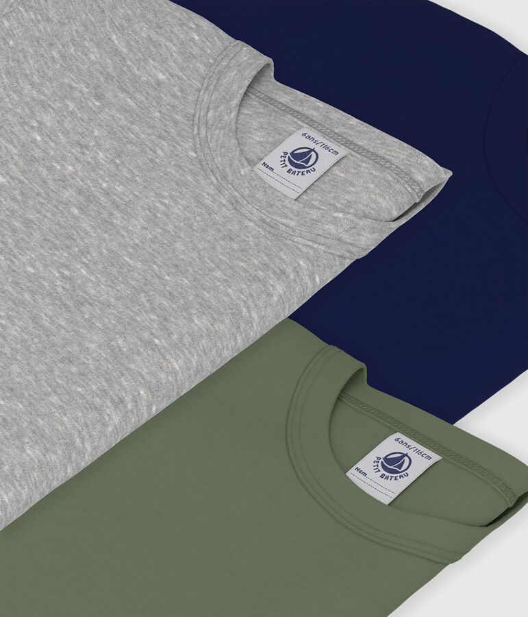 Set di T-shirt a maniche corte in cotone tinta unita bambino multicolore