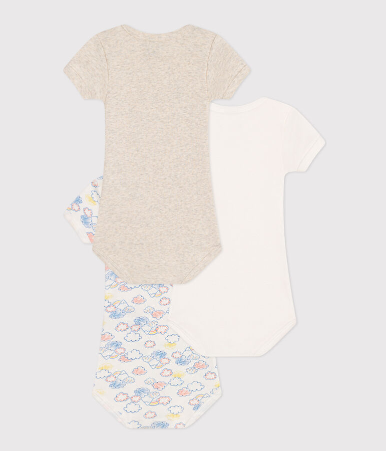 Confezione da 3 body beb&egrave; a maniche corte in cotone con arcobaleno multicolore