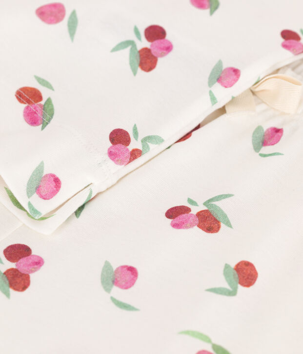 Pigiama corto in cotone con stampa di frutti donna bianco/multicolore