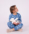 Pigiama in tessuto felpato a cuori bambina blu/bianco
