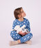 Pigiama in tessuto felpato a cuori bambina blu/bianco