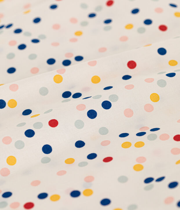 Blusa senza maniche in popeline beb&egrave; bianco/multicolore