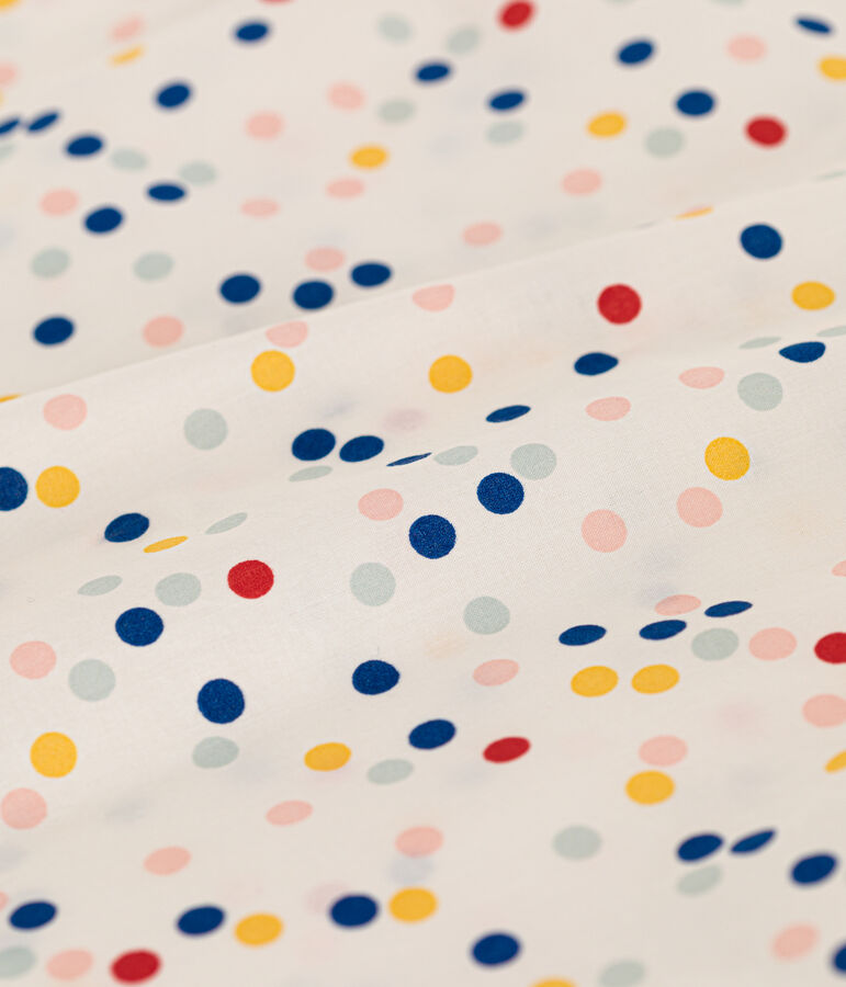 Blusa senza maniche in popeline beb&egrave; bianco/multicolore