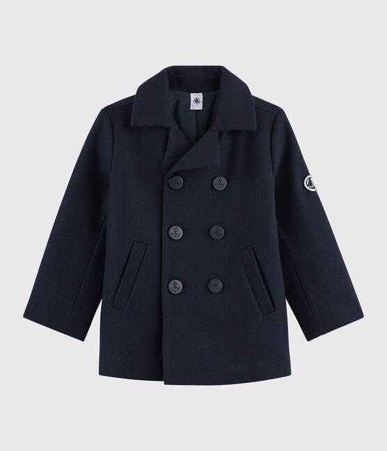 Caban in drap di lana ragazzo blu SMOKING