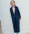 Tutina a maniche lunghe in cotone a fiori bambina blu MEDIEVAL/bianco MARSHMALLOW