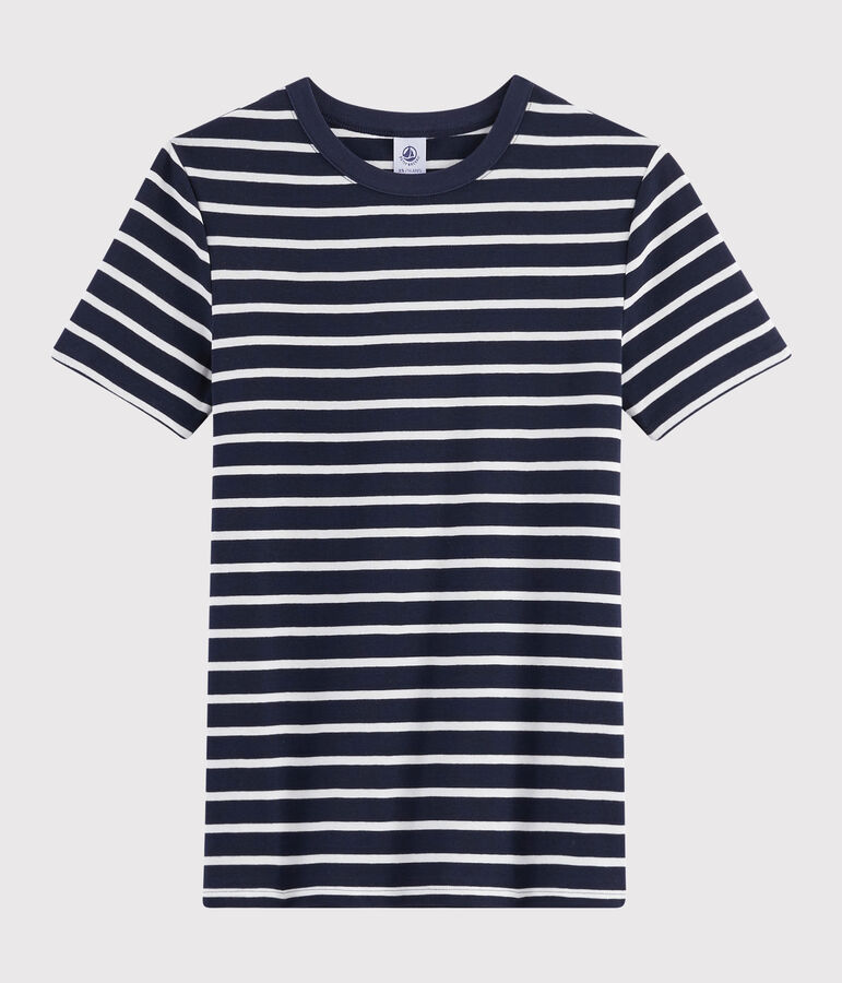 T-shirt iconica scollo rotondo Donna blu SMOKING/bianco MARSHMALLOW