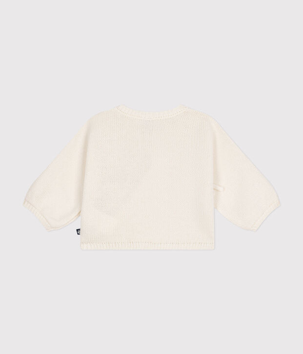 Cardigan in lana e cotone neonato bianco