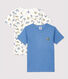 Cofezione da 2 t-shirt bambino a maniche corte fantasia pantere in cotone biologico