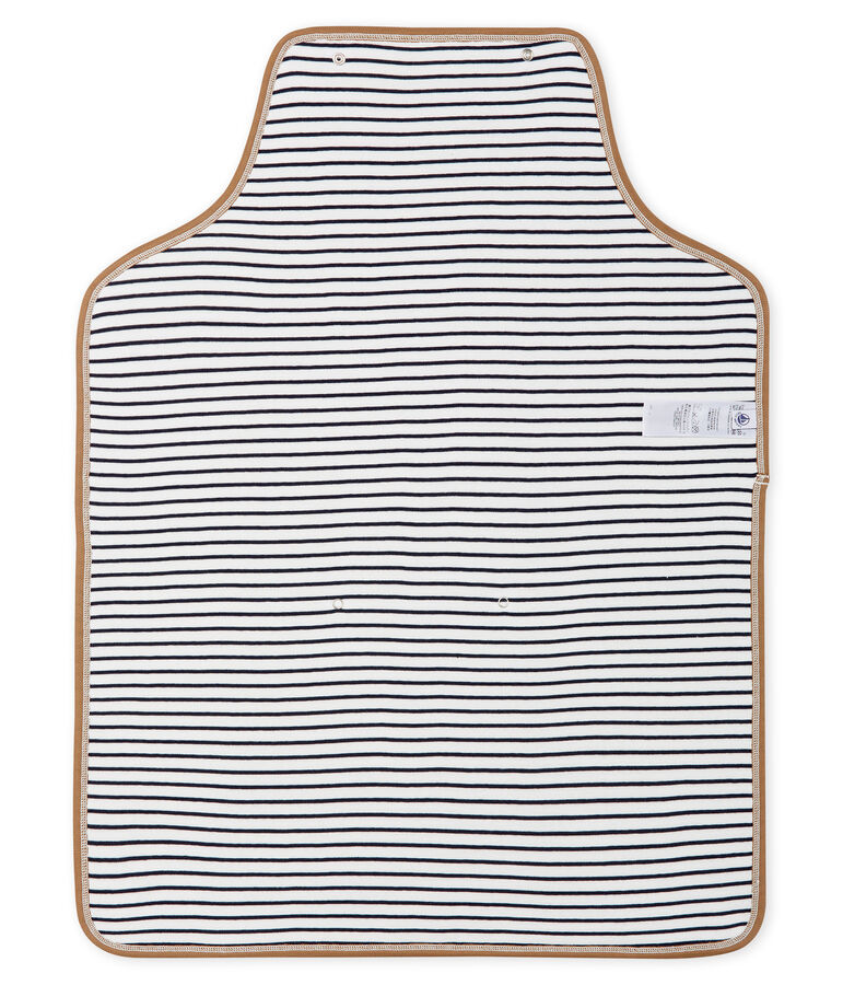 Materassino fasciatoio beb&egrave; a costine bianco/blu