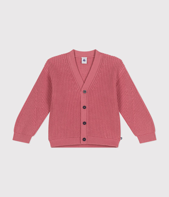 Cardigan in cotone bambina rosa ROSEWOOD