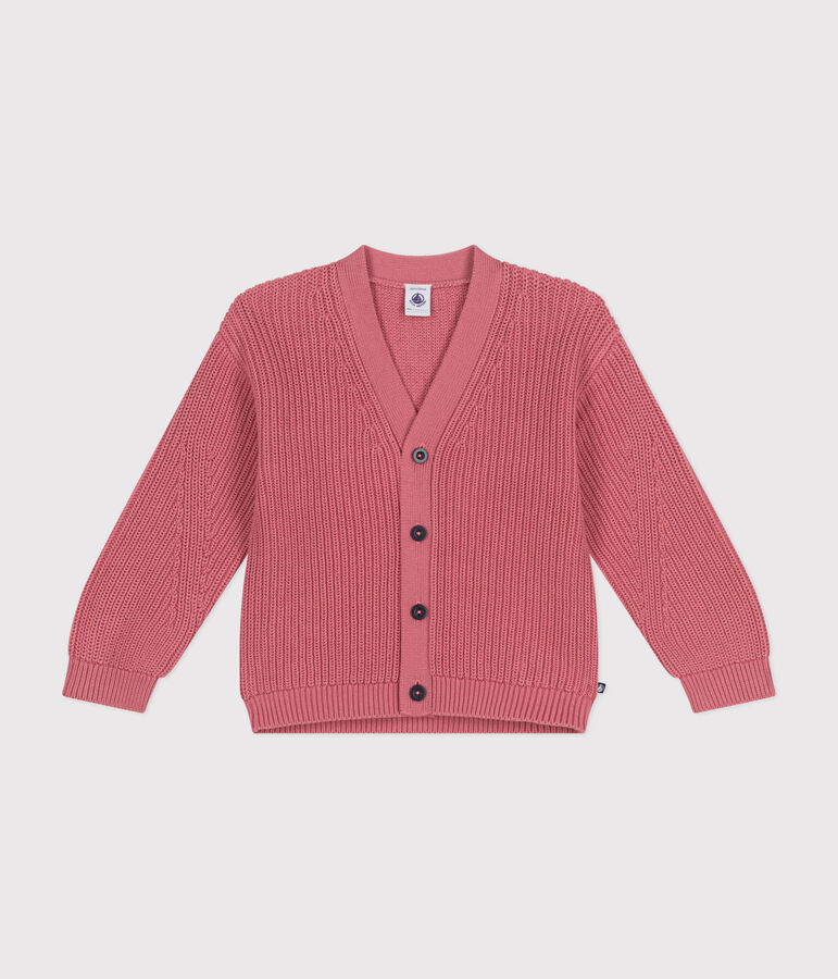 Cardigan in cotone bambina rosa ROSEWOOD